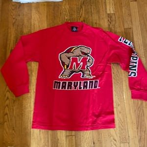 Red Maryland terrapins shirt. Long sleeve medium